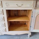 Low buffet in renovated solid cherry wood – Revisited Louis XV style – 250 cm