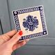 Set of 6 antique tiles gien 11x11 cm – blue and white earthenware with vintage decor
