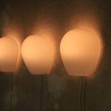 3 Wilhem Wagenfeld wall lamps, Peill & Putzler, "Muschel", 1950s