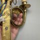 Pair of gilt bronze wall sconces in hunting horn style, Louis XVI.