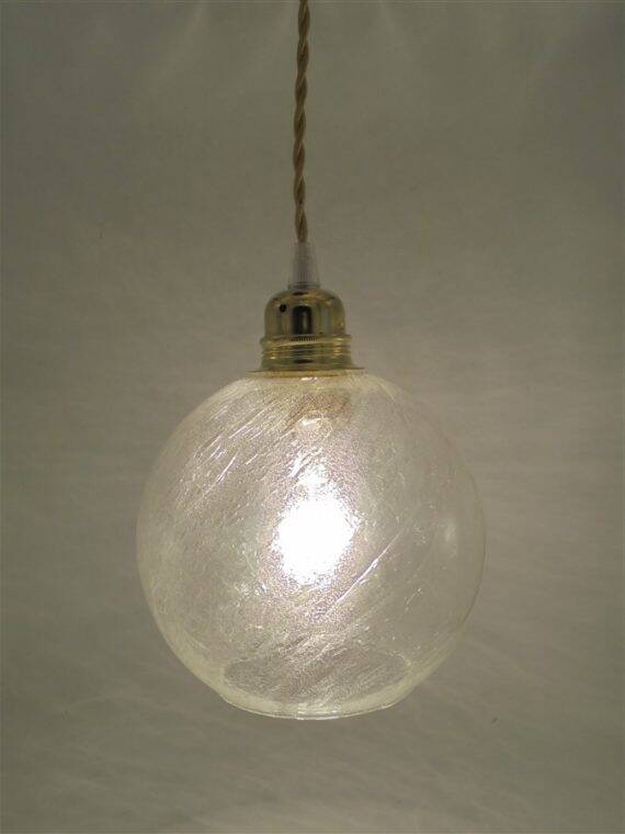 Bubbled glass pendant light