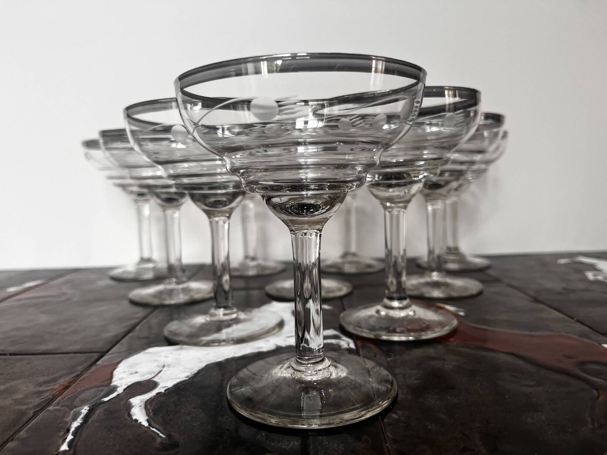 Antique champagne coupes