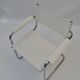 Set of 4 Chrome Sled-Base Chairs, Reupholstered in Italian Chioccarello Lin