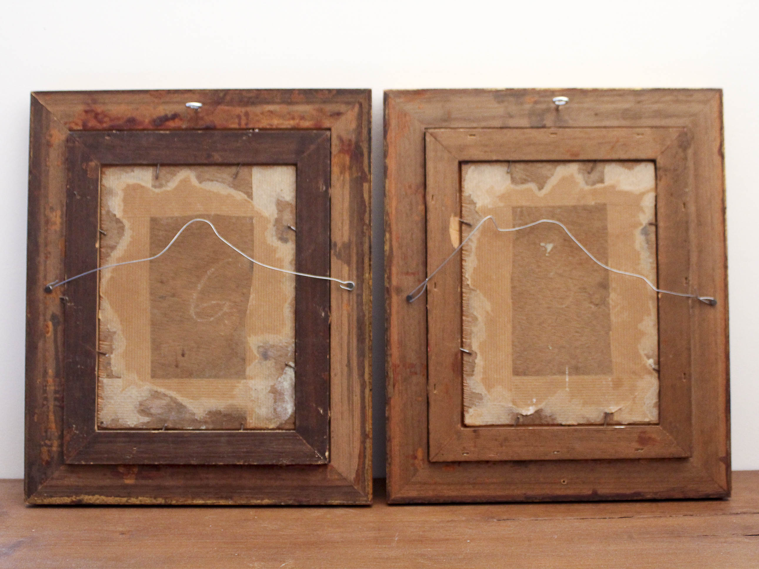 Pair of oils on panel Bouquets of flowers P. Lamy