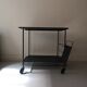 Perforated black metal trolley service, Matégot 1950 design