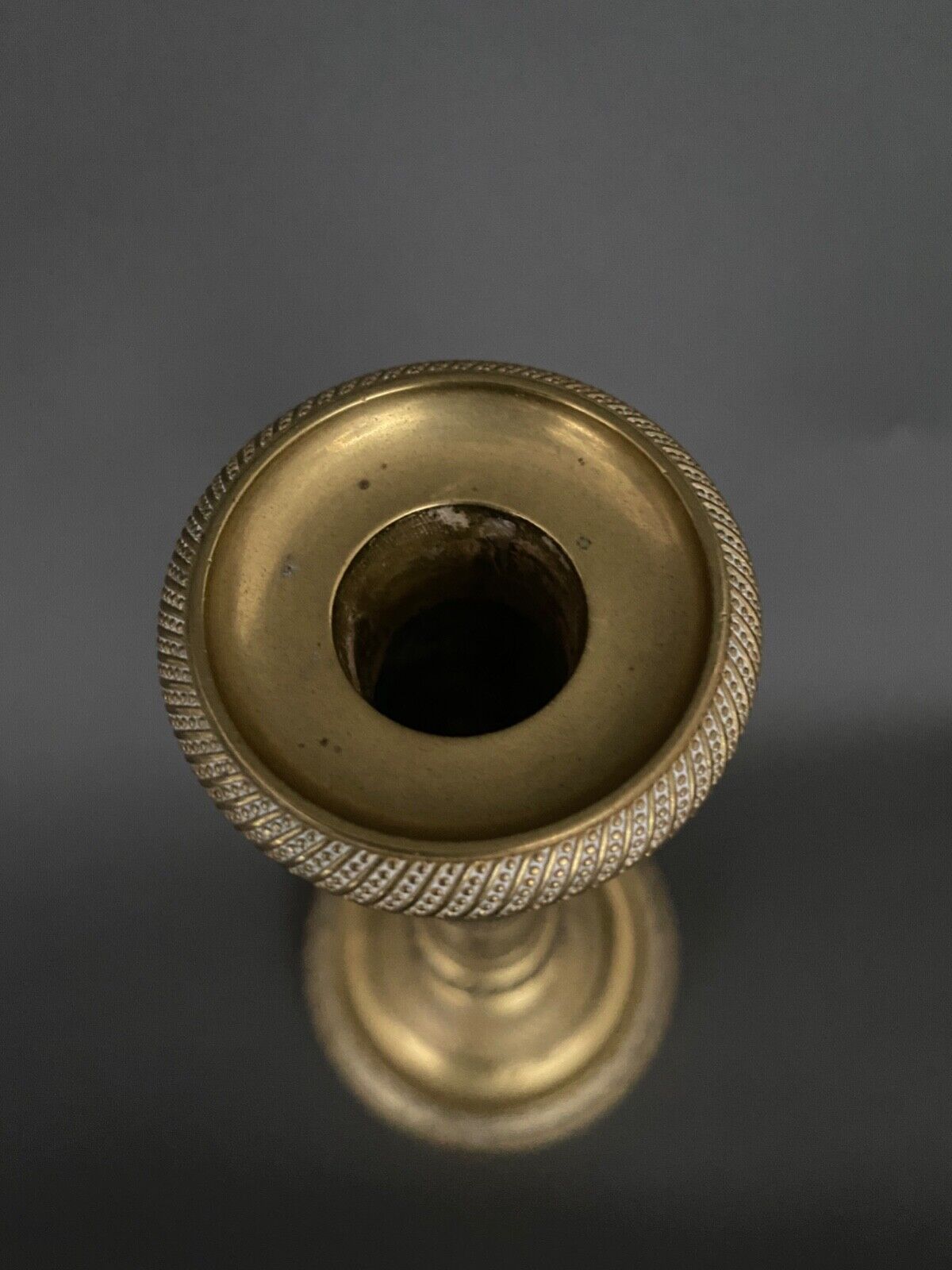 Pair of candlesticks gilded bronze chiseled guilloché first part of the nineteenth