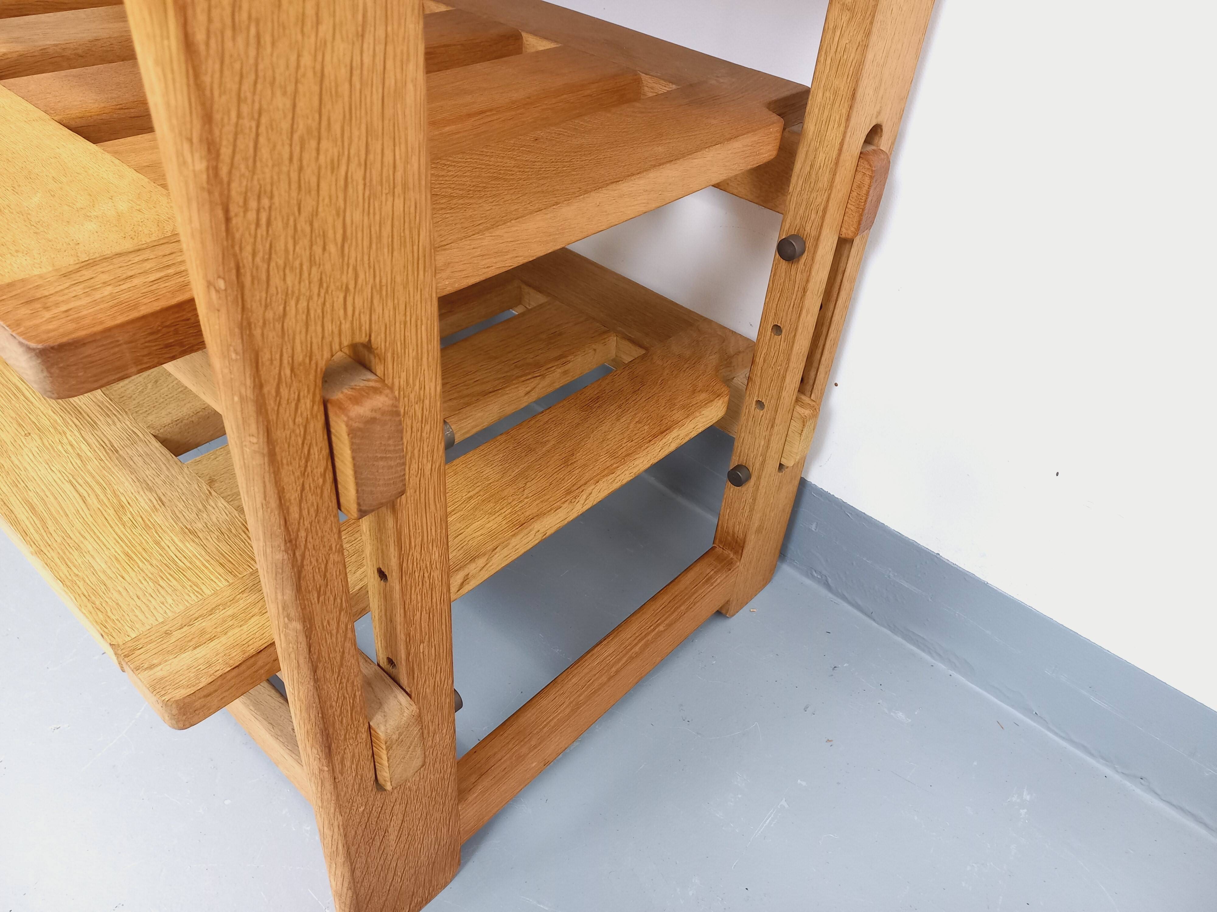 Guillerme et Chambron vintage open storage unit in solid oak