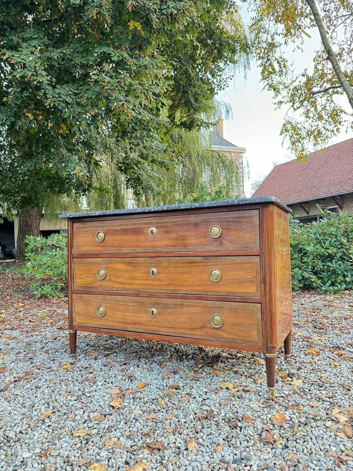 Commode En Marqueterie D’époque Louis XVI XVIII Eme Siècle
