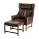 Fredrik kayser 965h leather reading armchair with ottoman