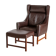Fredrik kayser 965h leather reading armchair with ottoman