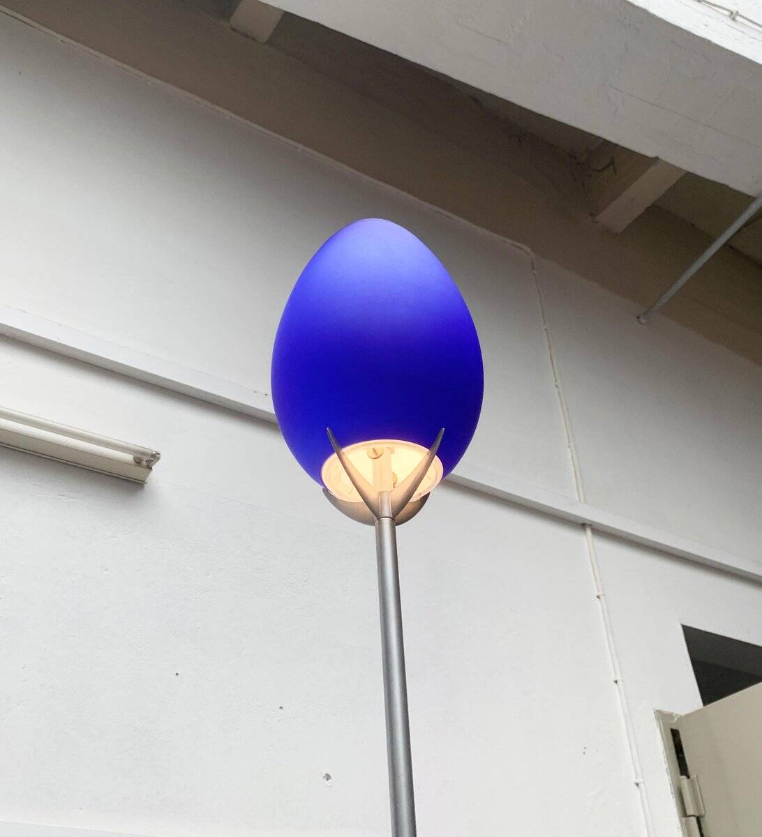 Vintage postmodern floor lamp in Italian glass by Lucente.