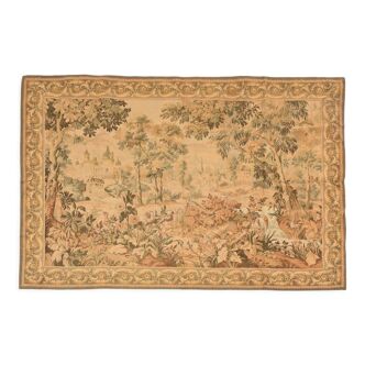 Tapisserie représentant d’oiseaux dans le parc d'un château