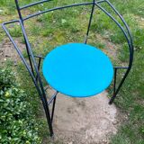Fauteuil en métal laqué noir Lune d’Argent par Pascal Mourgue 1985