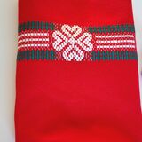 Set of tablecloth and 6 napkins Antique Basque cotton linen France 1950