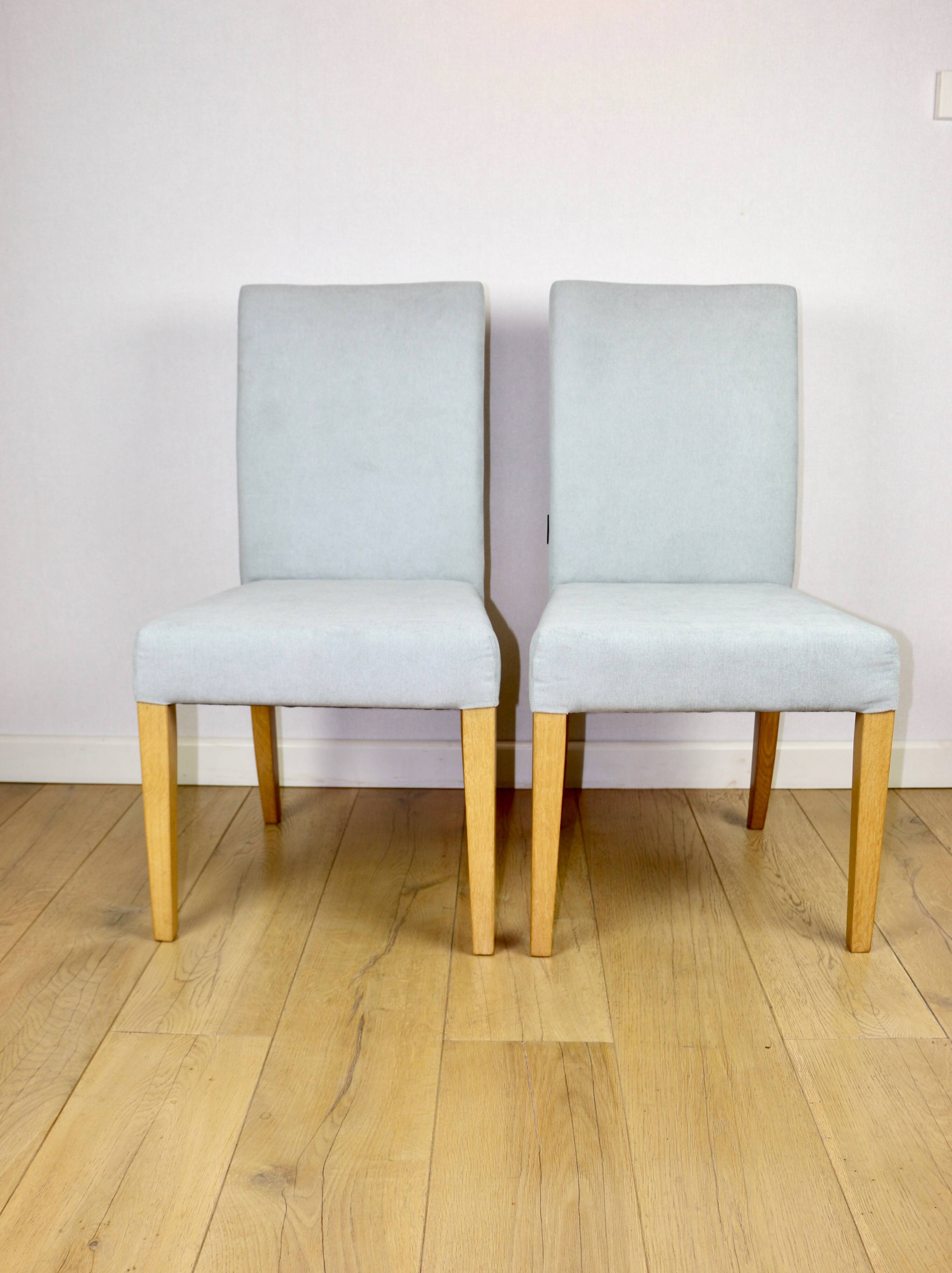 Oak chairs Ikea after renovation vintage blue-celadon-grey - 2 pieces - set