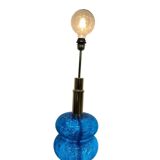 Vintage blue glass floor/table lamp