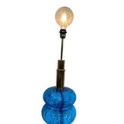 Lampadaire/lampe de table vintage bleue en verre