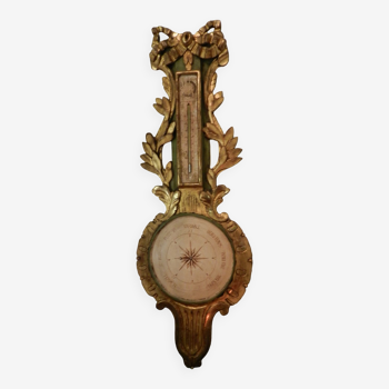 Louis XVI carved wood barometer