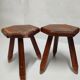 Pair tripods, wooden stools
