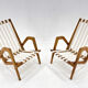 Pair of 1970s Jan Vaněk Oak Armchairs, Czechoslovakia