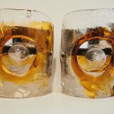 Pair of Murano glass sconces by Carlo Nason for Mazzega 70s