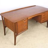 Large Danish teak desk, double sided, by Svend Aage Madsen for H. P Hansen 1960.