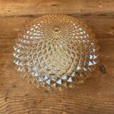 Plafonnier vintage en verre ambré pointe de diamant