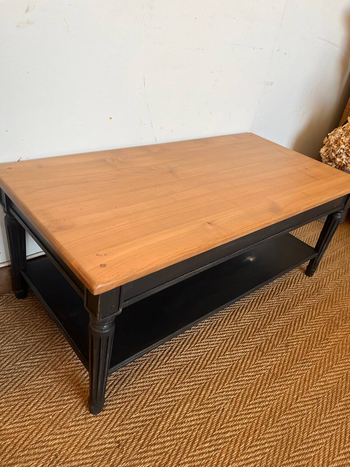 Vintage solid wood coffee table