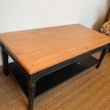 Table basse en bois massif vintage