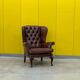 Fauteuil Chesterfield traditionnel anglais en cuir