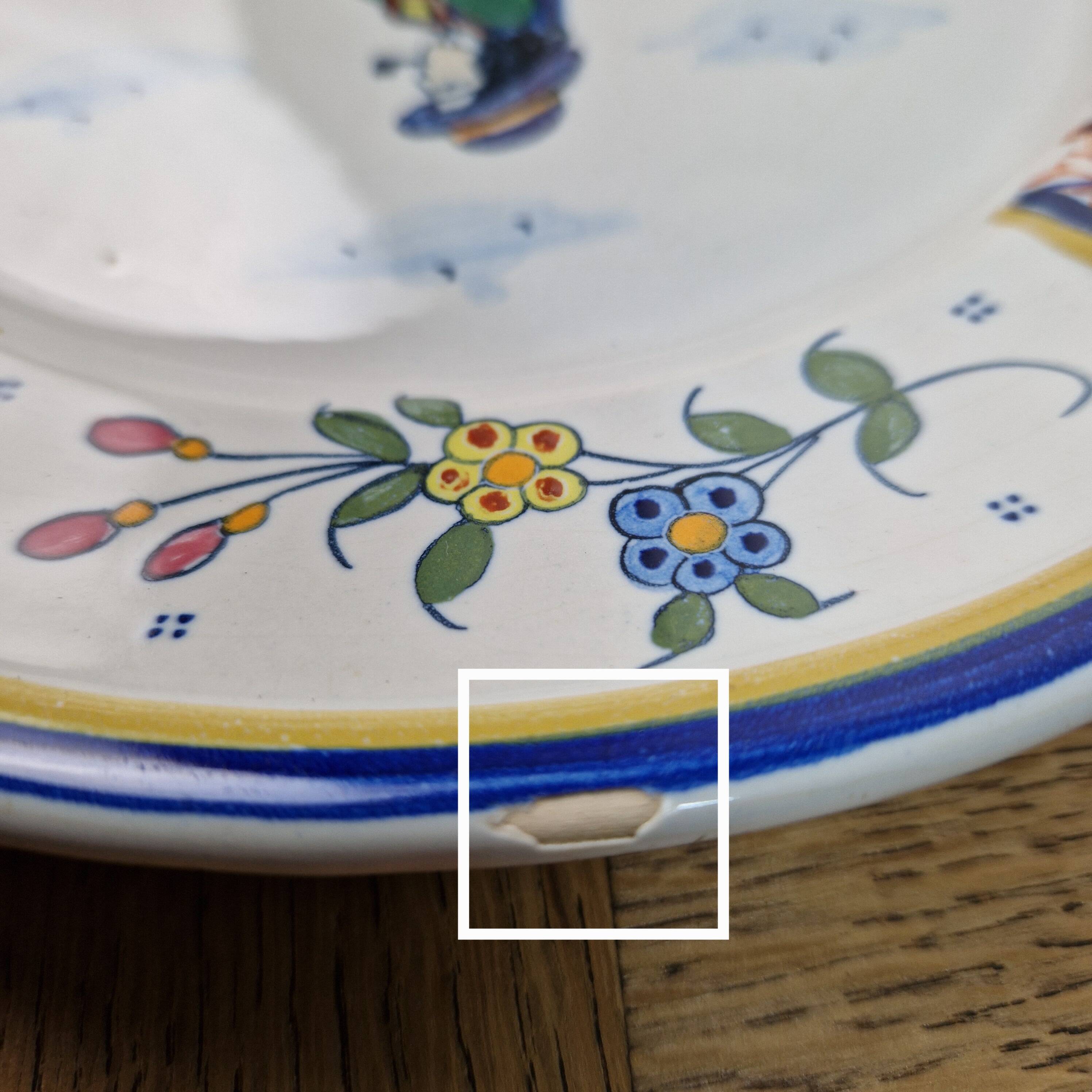Old wall plate Character Henriot Quimper
