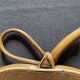 Miroir pomme en rotin & bambou 33x34cm
