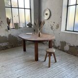 1950s round pine table with extensions