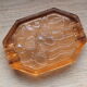 Art Deco style pressed molded glass ashtray, rose décor