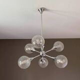 Sputnik chandelier with 6 globes. 1970. Space Age.