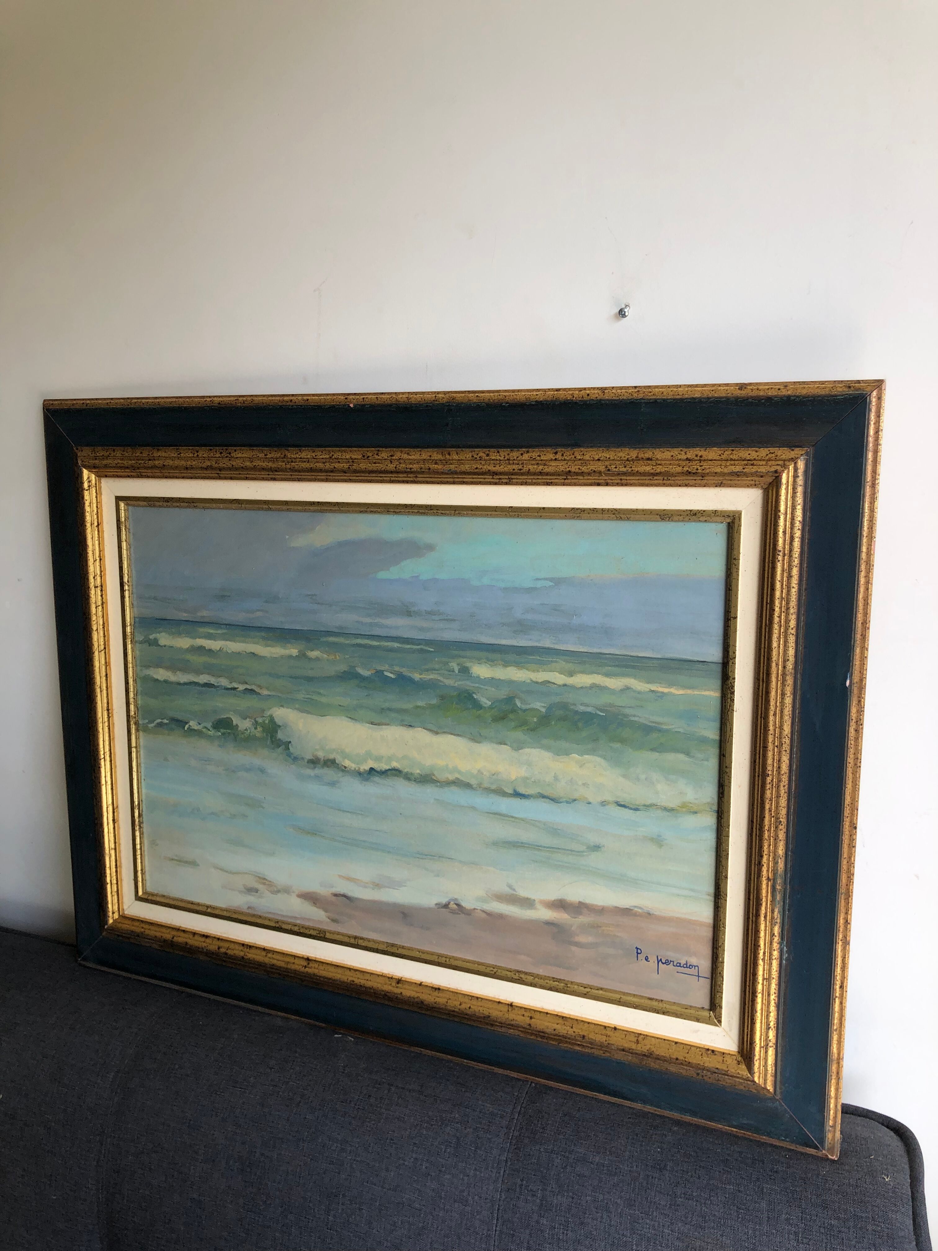 The Wave of P.E Peradon oil on panel