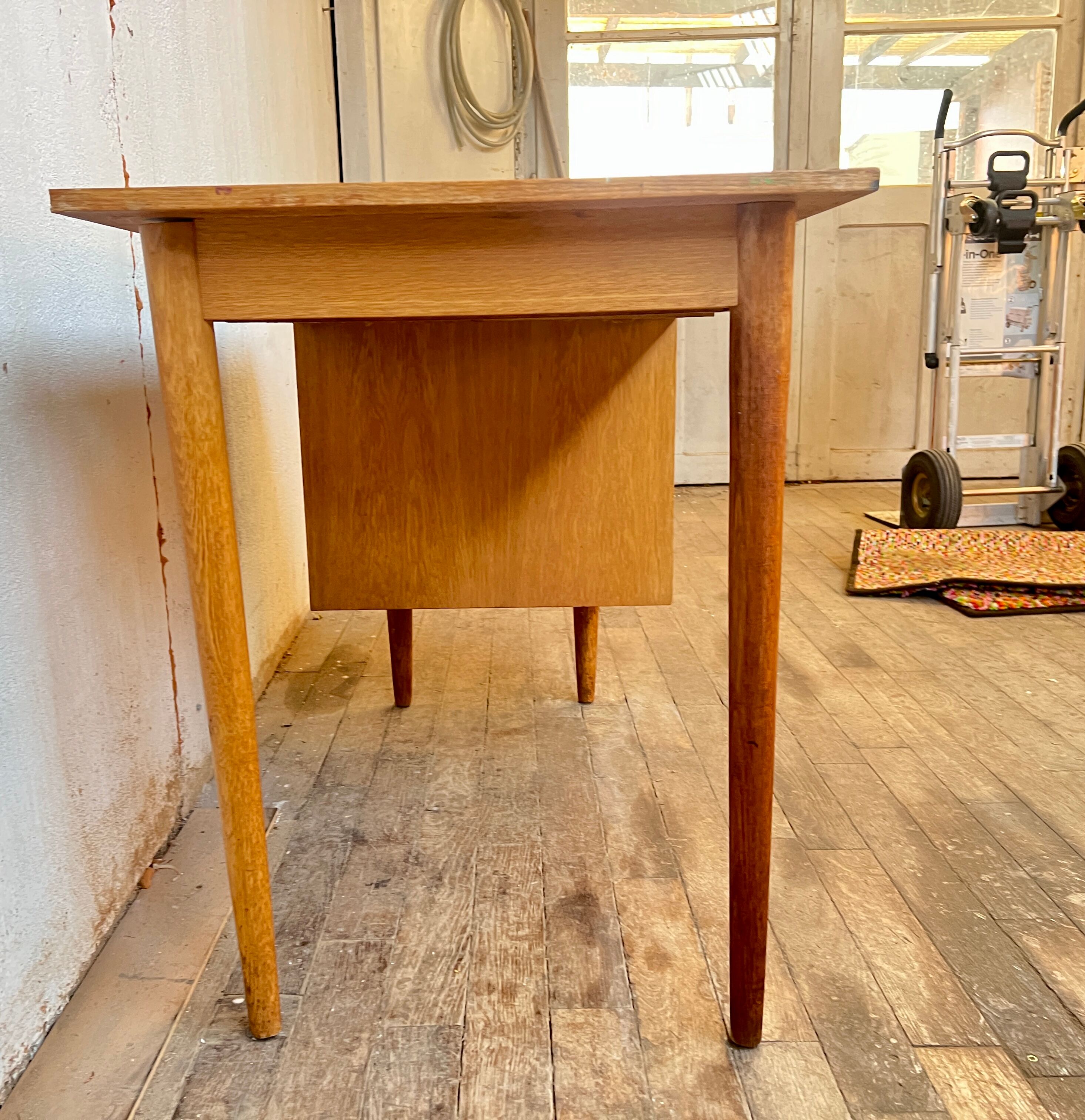 Scandinavian oak desk 1950 1960