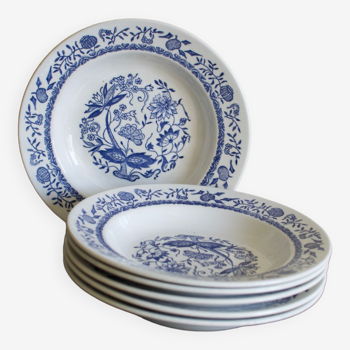 6 Blue white ceramic hollow plates