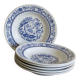 6 Assiettes creuses céramique blanche bleue