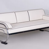 White Slezak Sofa made in 1930s Czechia - Restored