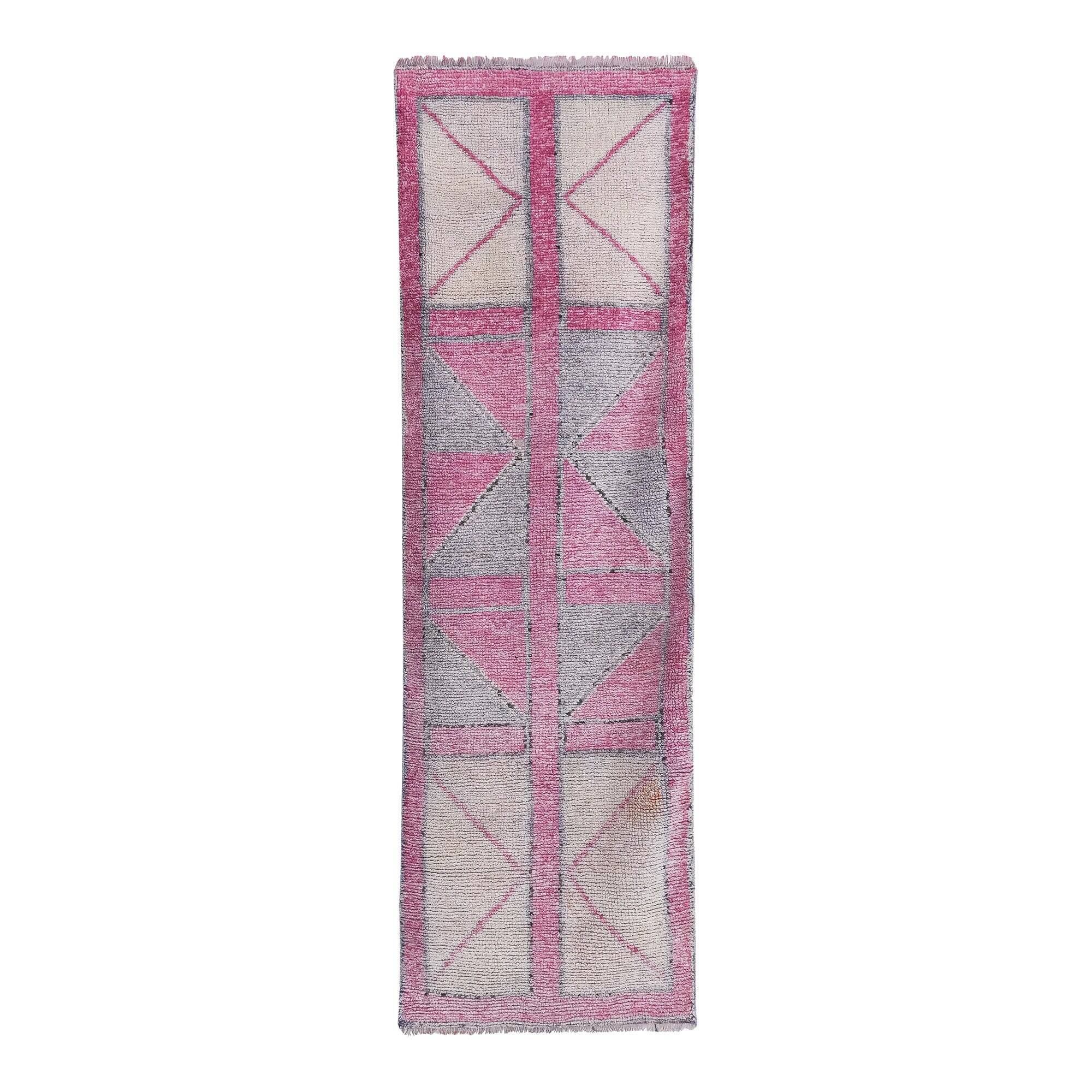 Vintage Turkish hallway rug 89x276 cm