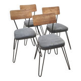 Set of 4 industrial chairs, Manufactori