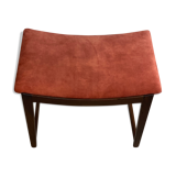 Danish Ottomane in Afromosiea and velvet upholstery, 1960s