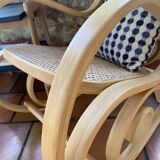 Rocking chair with cane seat and backrest