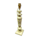 Bedside lamp wood patinated paint grise luminaire white cord
