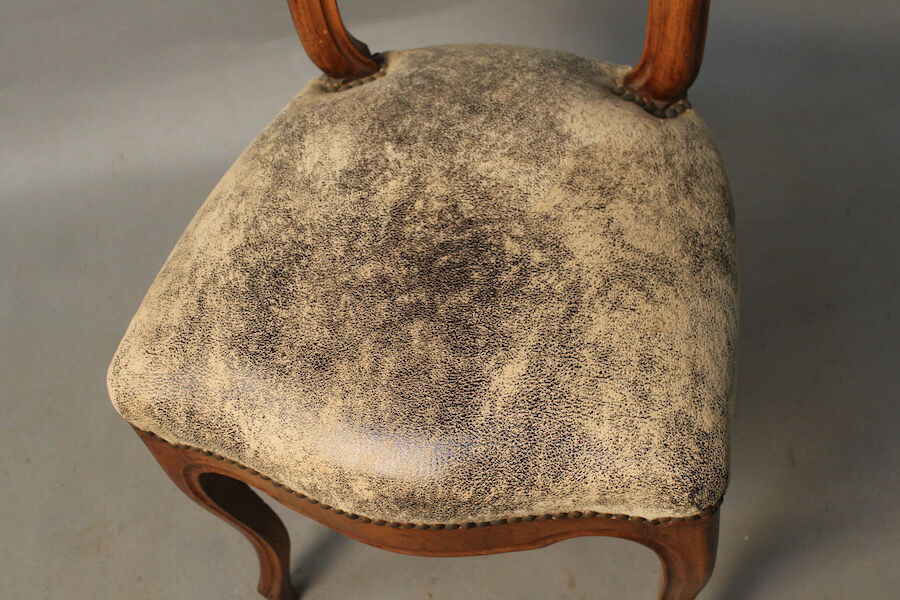 Louis Philippe walnut chair, newly reupholstered