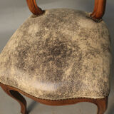 Louis Philippe walnut chair, newly reupholstered