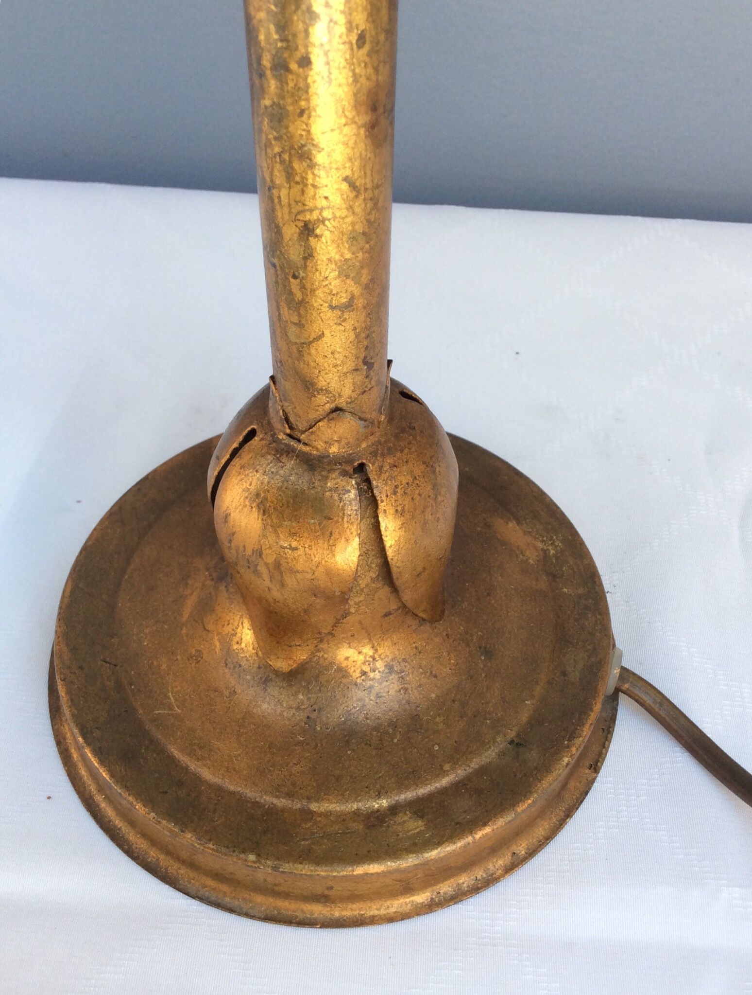 Golden metal lamp, 60s