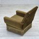 1970s, Danish armchair, green furniture velour, ash wood legs.