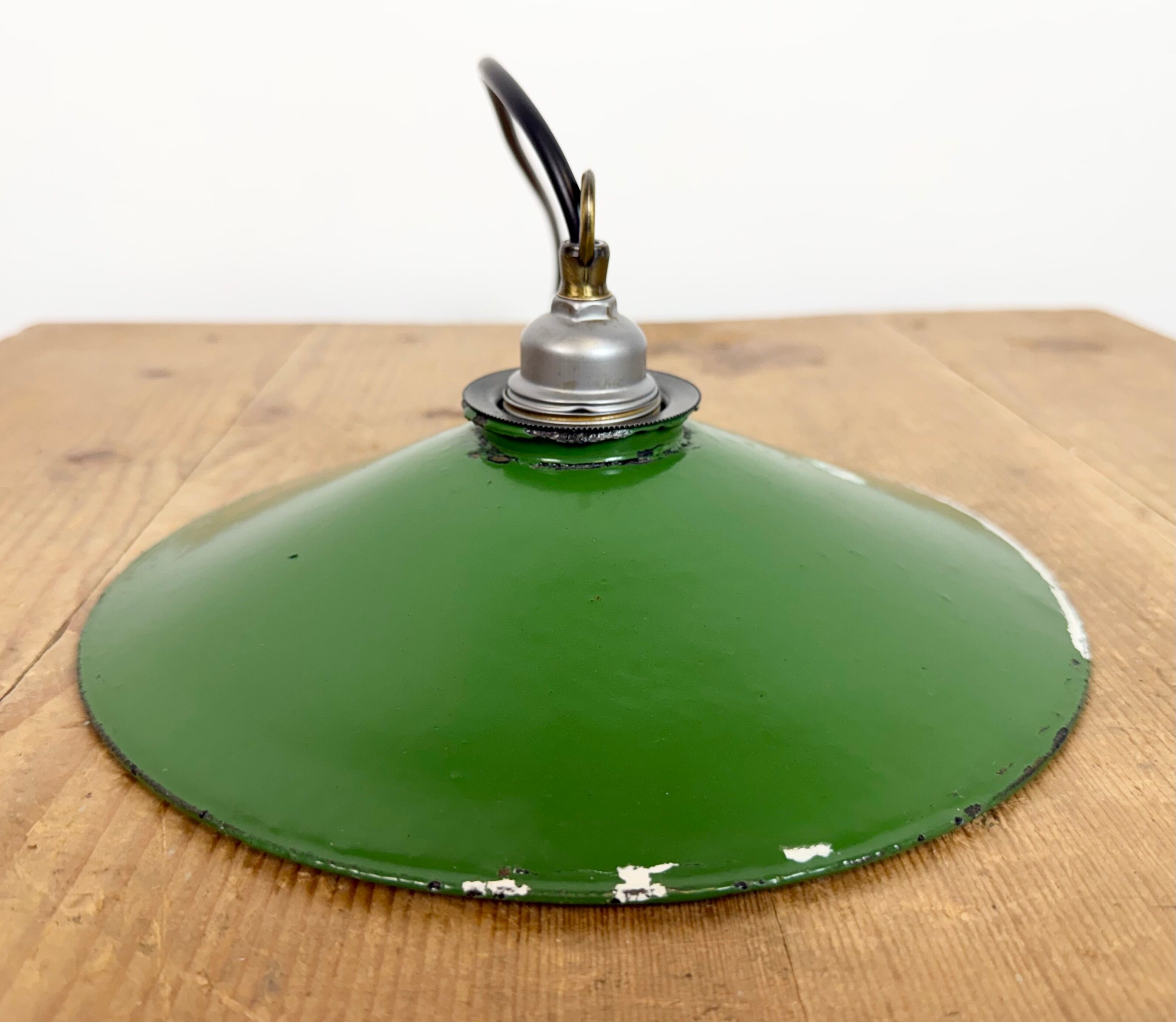 Industrial Green Enamel Light, 1950s